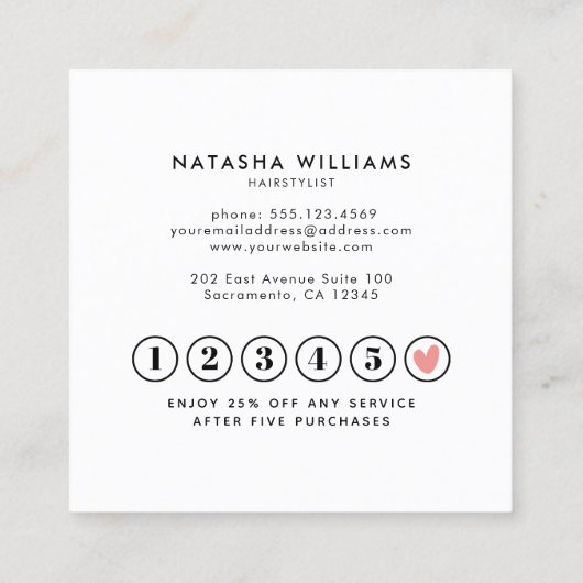 Elegant Typografie Klantenkaartje (Achterkant)