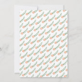 Elegant typografie koraal perzikbloem bruiloft kaart (Achterkant)