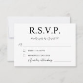 Elegant Typografie Laurel Wreath Monogram RSVP Kaartje (Voorkant)