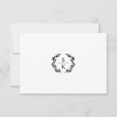Elegant Typografie Laurel Wreath Monogram RSVP Kaartje (Achterkant)