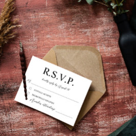 Elegant Typografie Laurel Wreath Monogram RSVP Kaartje