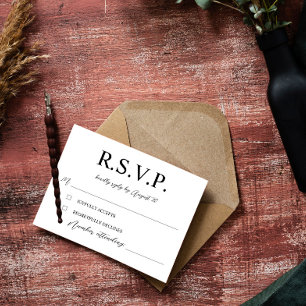 Elegant Typografie Laurel Wreath Monogram RSVP Kaartje