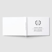 Elegant Typografie Laurel Wreath Monogram Wedding Gastenboek (Volledig)