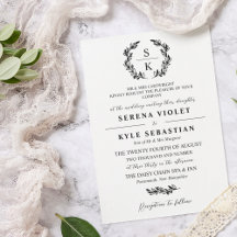 Elegant Typografie Laurel Wreath Monogram Wedding