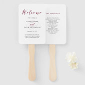 Elegant Typografie | Marsala Wedding Handwaaier (Voorkant en achterkant)