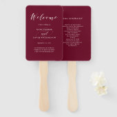 Elegant Typografie | Marsala Wedding Handwaaier (Voorkant en achterkant)