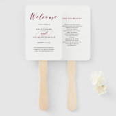 Elegant Typografie | Marsala Wedding Handwaaier (Voorkant en achterkant)