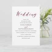 Elegant Typografie | Marsala Wedding Kaart (Staand voorkant)
