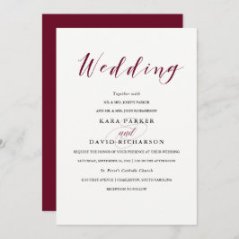 Elegant Typografie | Marsala Wedding Kaart