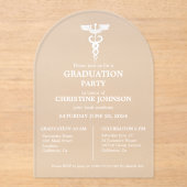 Elegant Typografie Medische school Afstuderen Acryl Uitnodigingen (Voorkant)