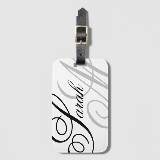 Elegant Typografie Monogram Bagagelabel (Voorkant (verticaal))