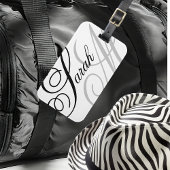 Elegant Typografie Monogram Bagagelabel