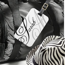 Elegant Typografie Monogram Bagagelabel