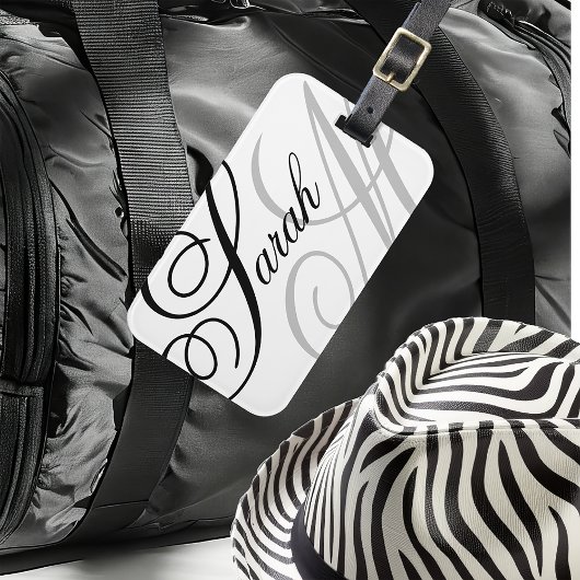 Elegant Typografie Monogram Bagagelabel