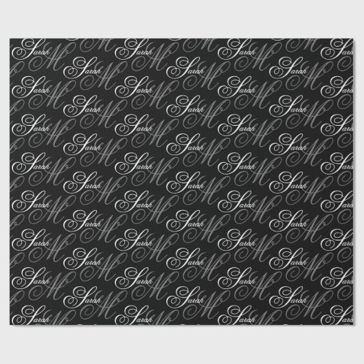 Elegant Typografie Monogram Cadeaupapier (Vlak)