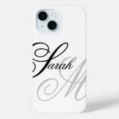 Elegant Typografie Monogram Case-Mate iPhone Case (Achterkant)