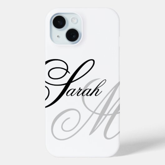 Elegant Typografie Monogram Case-Mate iPhone Case (Achterkant)