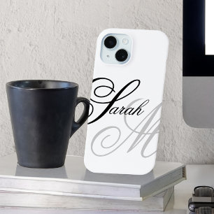 Elegant Typografie Monogram iPhone 15 Case