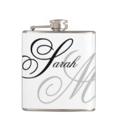 Elegant Typografie Monogram Heupfles (Voorkant)