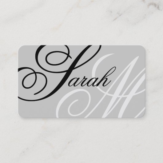 Elegant Typografie Monogram Visitekaartje (Voorkant)