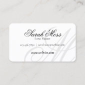 Elegant Typografie Monogram Visitekaartje (Achterkant)