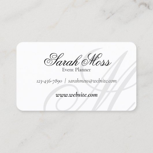 Elegant Typografie Monogram Visitekaartje (Achterkant)