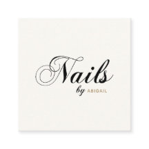 Elegant Typografie Nails by "Name" QR Code Ivory