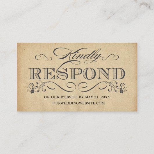Elegant  Typografie Online RSVP Reply Cards Informatiekaartje (Voorkant)