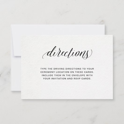 Elegant Typografie op Waterverf Paper Directions Kaart (Voorkant)