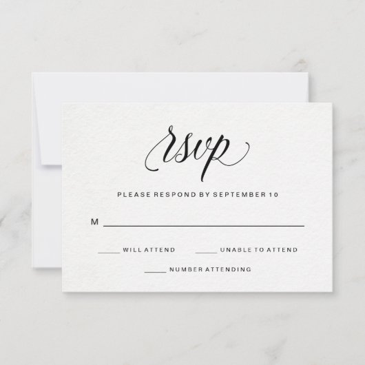 Elegant Typografie op Waterverf Paper RSVP (Voorkant)