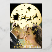 Elegant Typografie Pset Merry-kerstfoto Folie Feestdagenkaart (Voorkant)