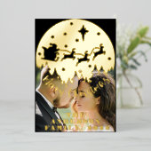 Elegant Typografie Pset Merry-kerstfoto Folie Feestdagenkaart (Staand Voorkant)