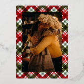 Elegant Typografie Pset Merry-kerstfoto Folie Feestdagenkaart (Achterkant)