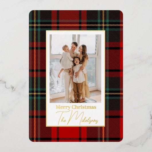 Elegant Typografie Pset Merry-kerstfoto Folie Feestdagenkaart (Voorkant)