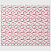 Elegant typografie rood wit HO HO HO Cadeaupapier (Vlak)