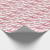 Elegant typografie rood wit HO HO HO Cadeaupapier (Hoek)