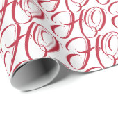 Elegant typografie rood wit HO HO HO Cadeaupapier (Rol Hoek)