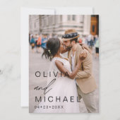 Elegant Typografie Save the Date Photo Minimalist (Voorkant)