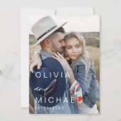 Elegant Typografie Save the Date Photo Minimalist (Voorkant)