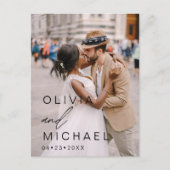 Elegant Typografie Save the Date Photo Minimalist Briefkaart (Voorkant)