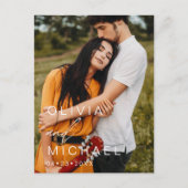 Elegant Typografie Save the Date Photo Minimalist Briefkaart (Voorkant)