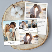 Elegant Typografie Script 4 Foto Collage Bruiloft Bedankkaart