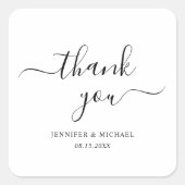 Elegant typografie script Bedankt Modern Eenvoudig Vierkante Sticker (Voorkant)
