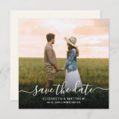 Elegant Typografie Script Modern One Photo Wedding Save The Date (Voorkant / Achterkant)
