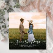 Elegant Typografie Script Modern One Photo Wedding Save The Date