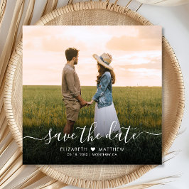Elegant Typografie Script Modern One Photo Wedding Save The Date