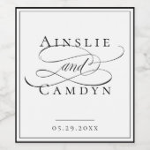 Elegant Typografie Speciaal wijnlabel Wijn Etiket (Enkel label)