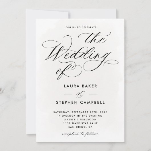 Elegant Typografie Uitnodiging (Voorkant)