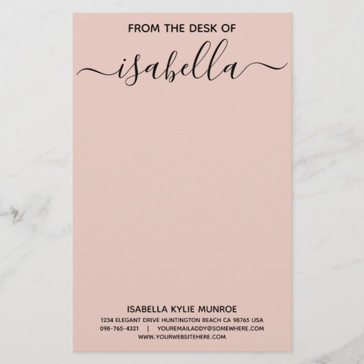 Elegant Typografie van het bureau van de Jouw naam Briefpapier (Voorkant)