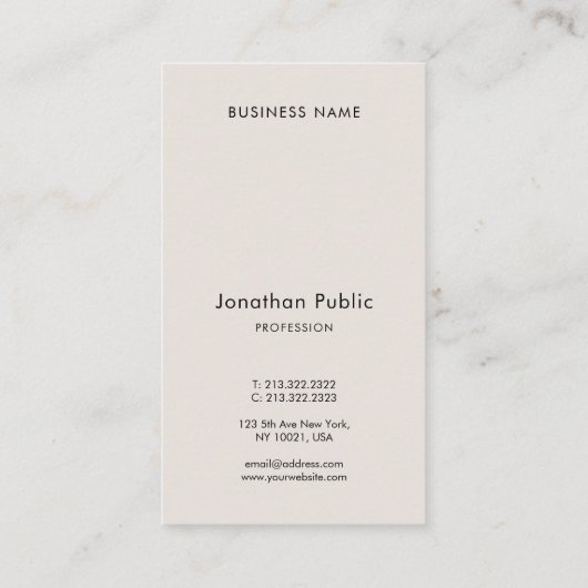 Elegant Typografie Verticaal minimalistisch Modern Visitekaartje (Achterkant)